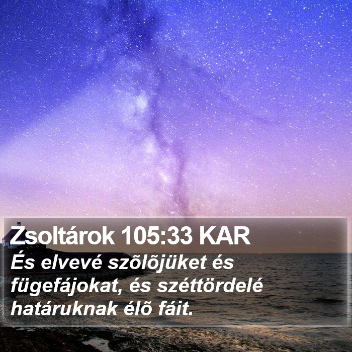 Zsoltárok 105:33 KAR Bible Study