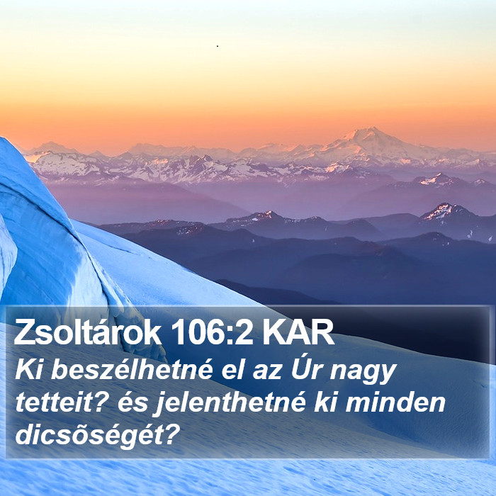 Zsoltárok 106:2 KAR Bible Study