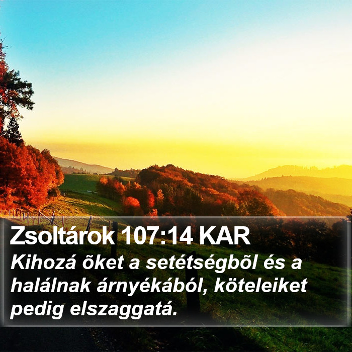 Zsoltárok 107:14 KAR Bible Study