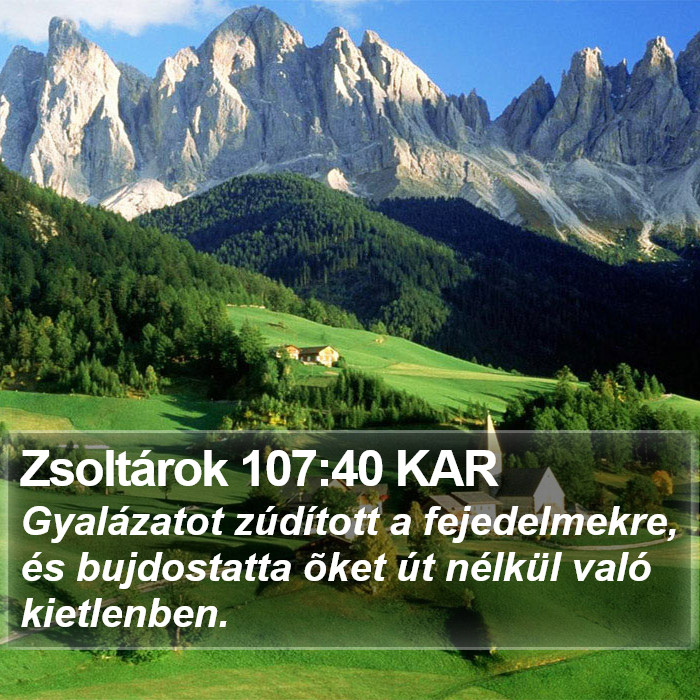 Zsoltárok 107:40 KAR Bible Study