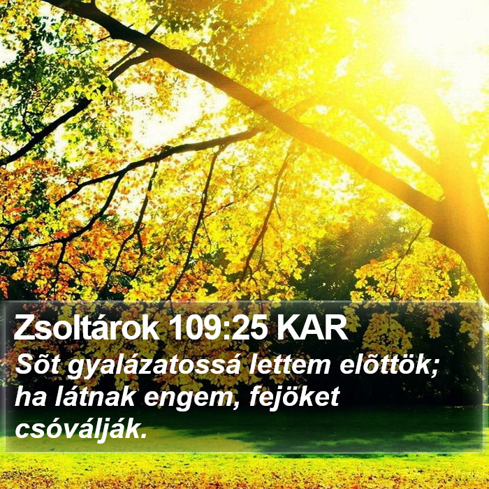 Zsoltárok 109:25 KAR Bible Study
