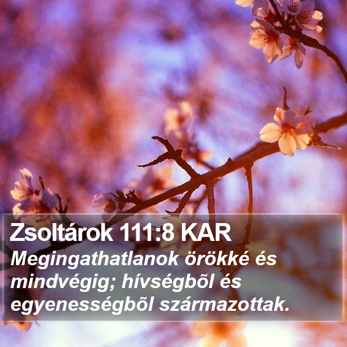 Zsoltárok 111:8 KAR Bible Study