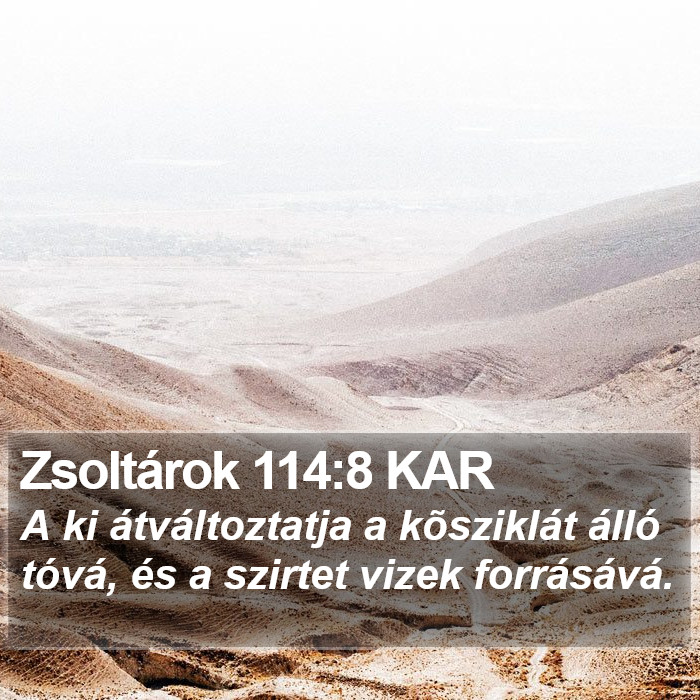 Zsoltárok 114:8 KAR Bible Study