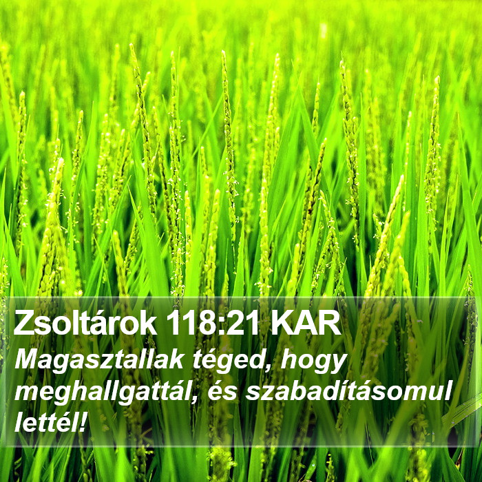 Zsoltárok 118:21 KAR Bible Study