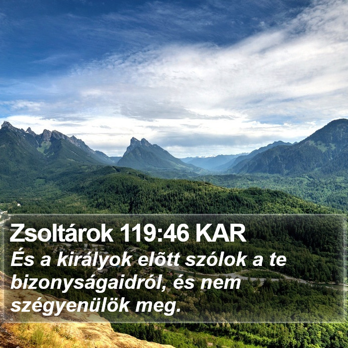 Zsoltárok 119:46 KAR Bible Study