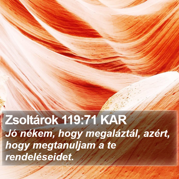 Zsoltárok 119:71 KAR Bible Study
