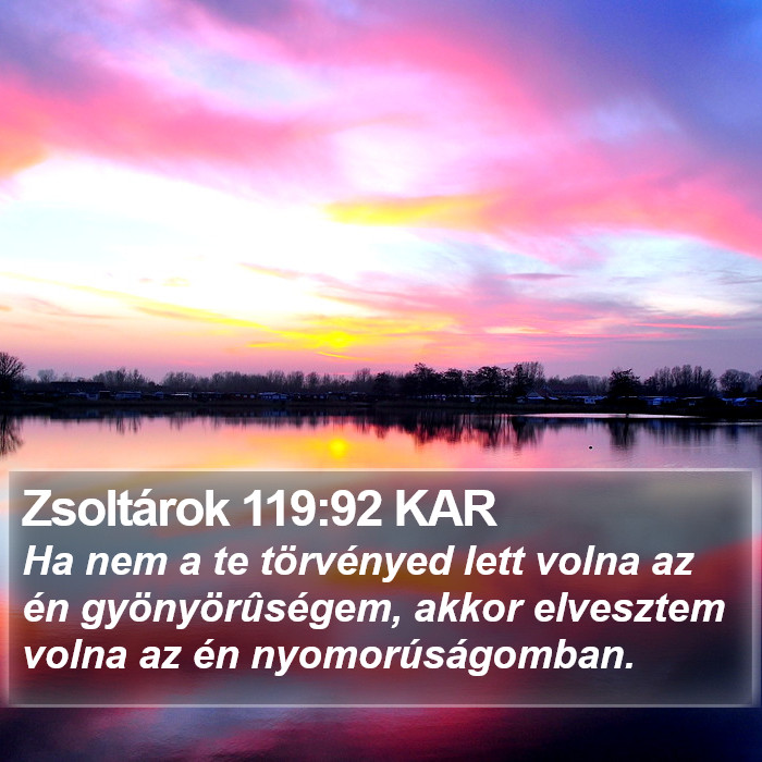 Zsoltárok 119:92 KAR Bible Study