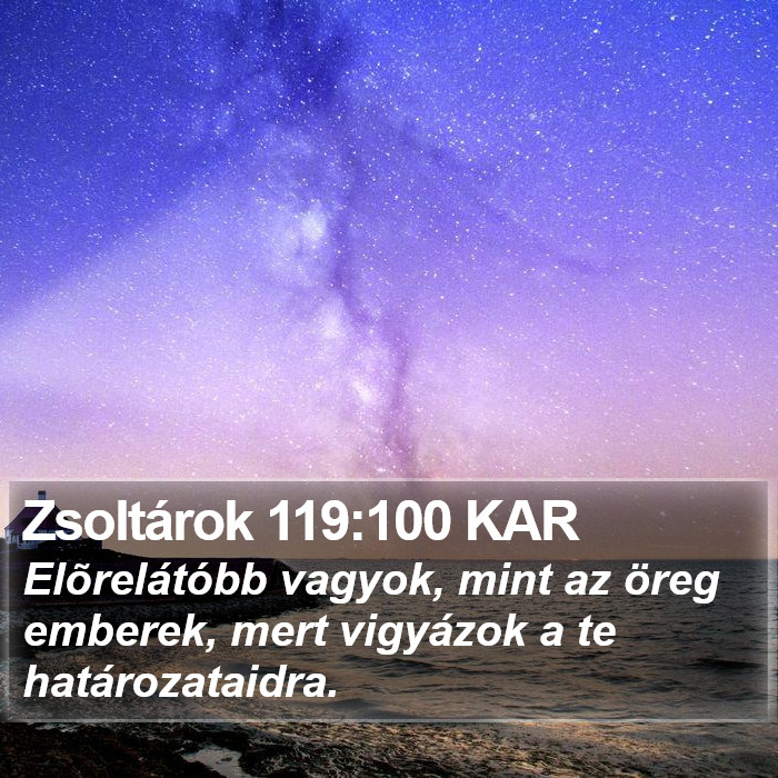 Zsoltárok 119:100 KAR Bible Study