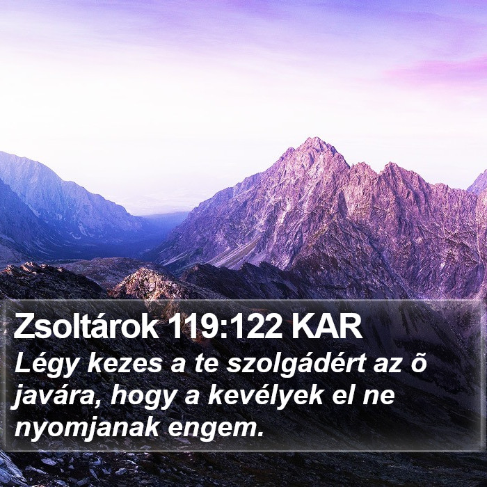 Zsoltárok 119:122 KAR Bible Study