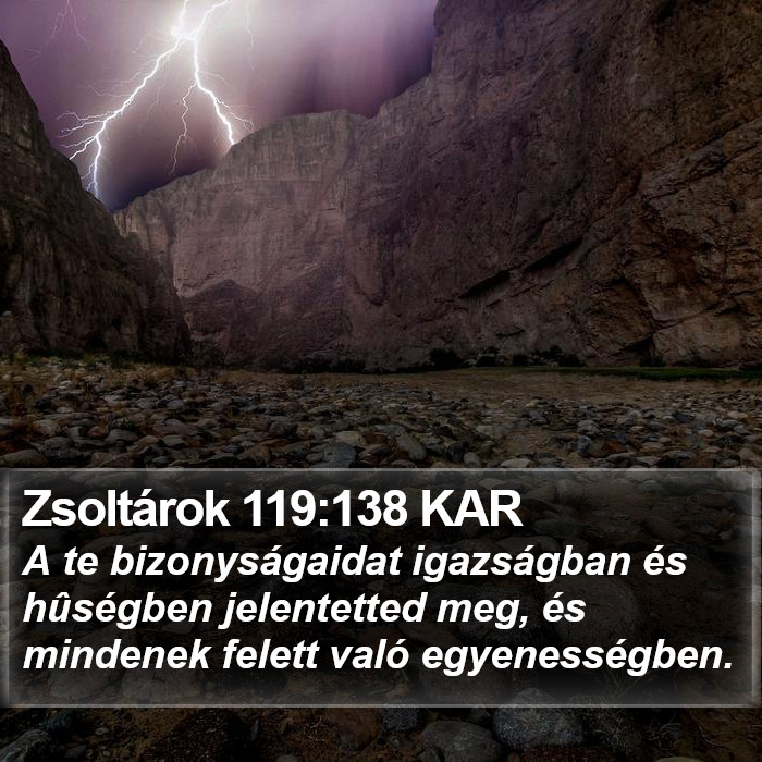Zsoltárok 119:138 KAR Bible Study