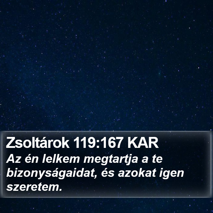 Zsoltárok 119:167 KAR Bible Study