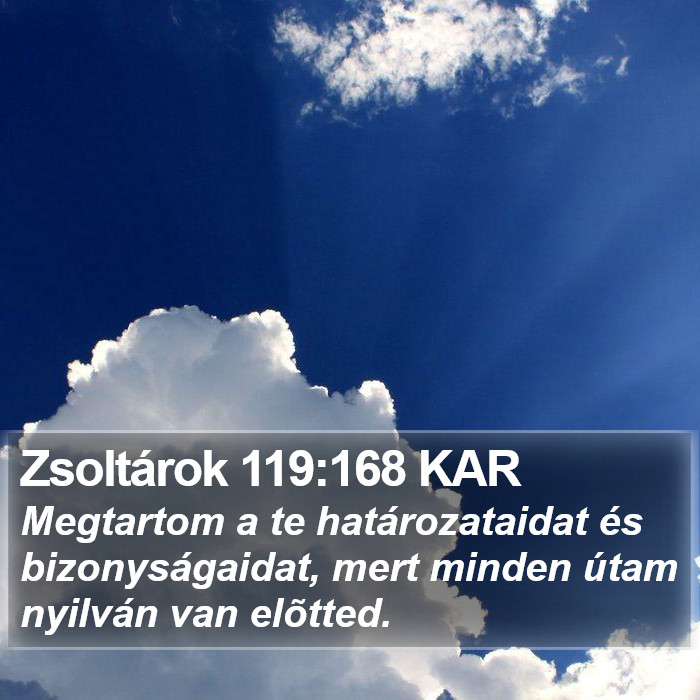Zsoltárok 119:168 KAR Bible Study
