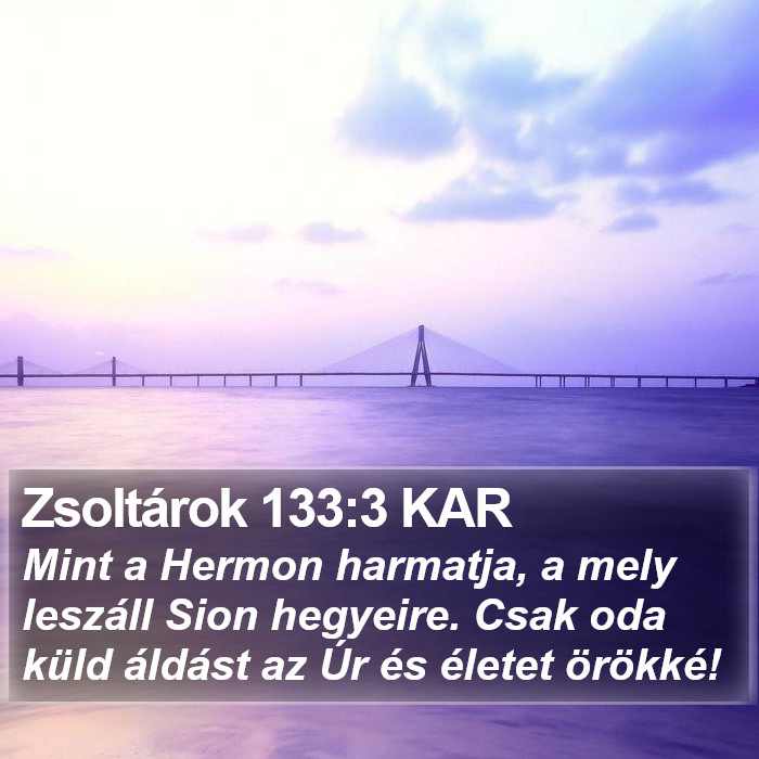 Zsoltárok 133:3 KAR Bible Study