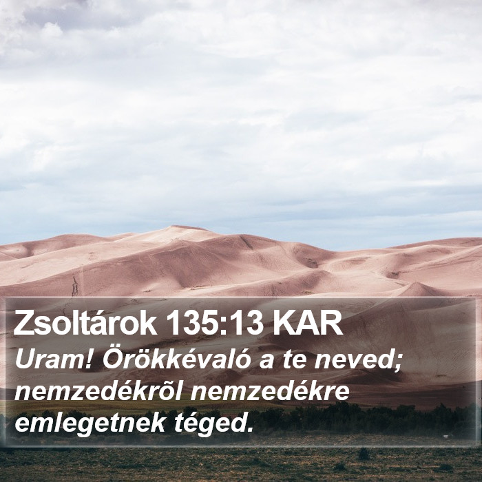 Zsoltárok 135:13 KAR Bible Study