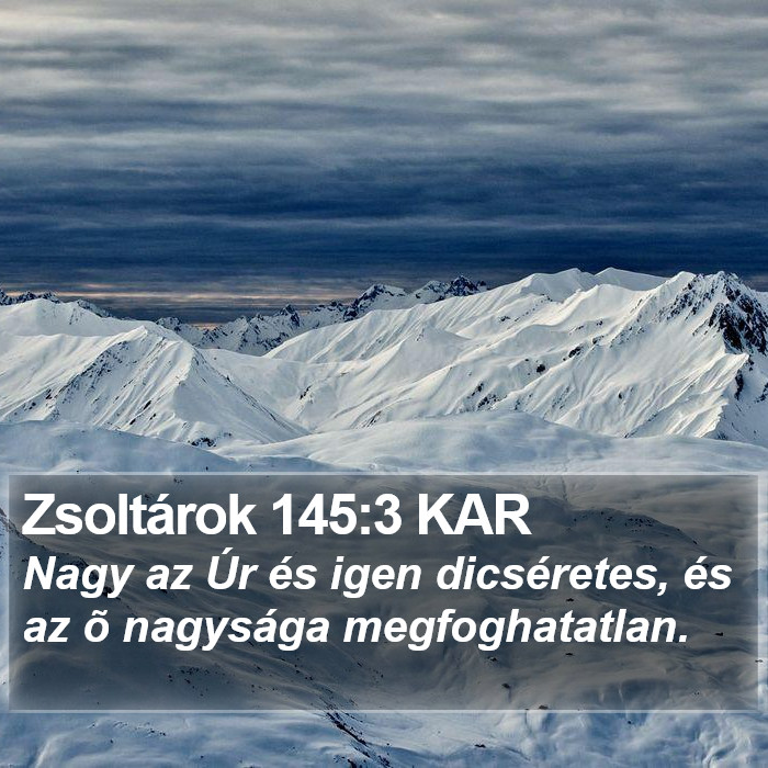 Zsoltárok 145:3 KAR Bible Study