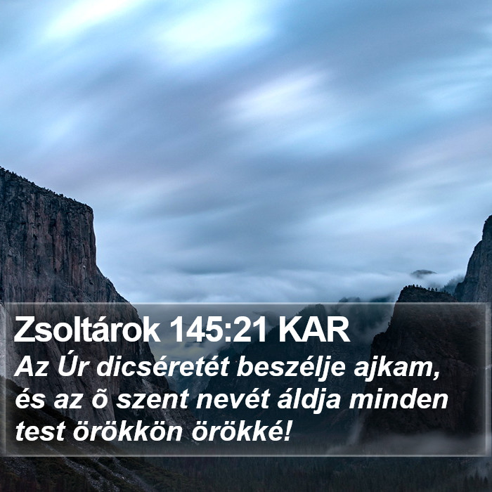 Zsoltárok 145:21 KAR Bible Study