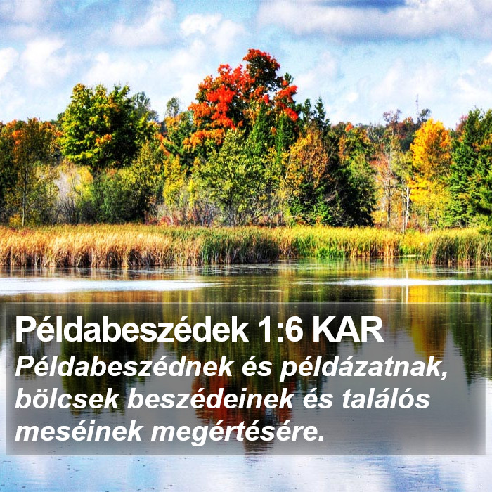 Példabeszédek 1:6 KAR Bible Study