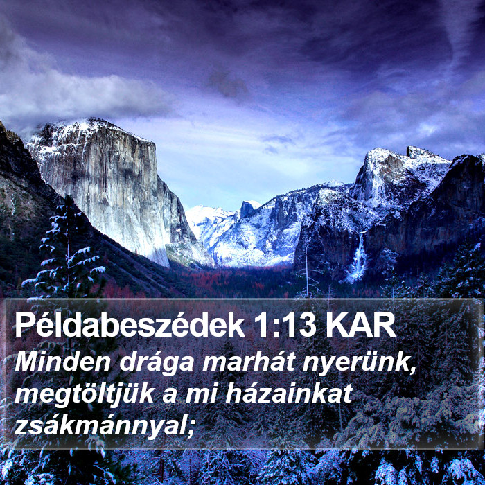 Példabeszédek 1:13 KAR Bible Study