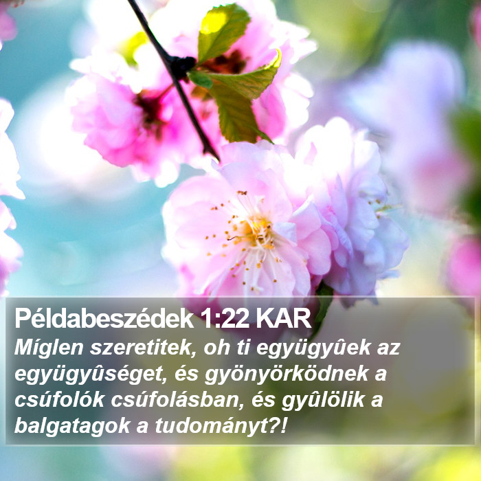 Példabeszédek 1:22 KAR Bible Study