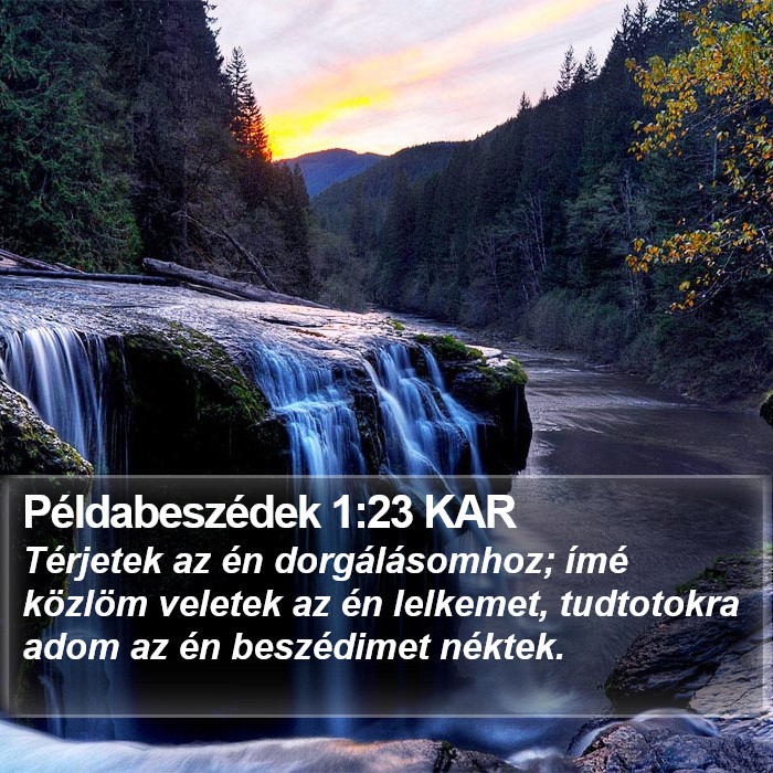 Példabeszédek 1:23 KAR Bible Study