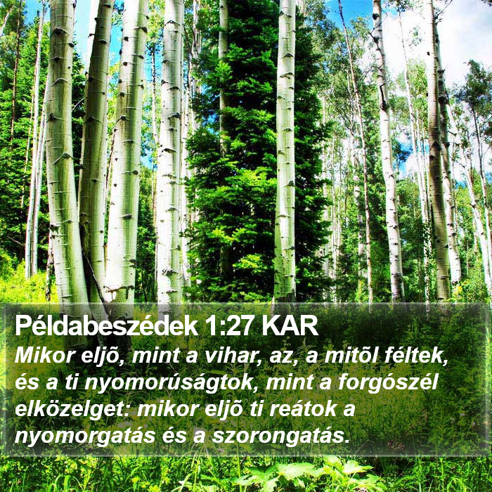 Példabeszédek 1:27 KAR Bible Study