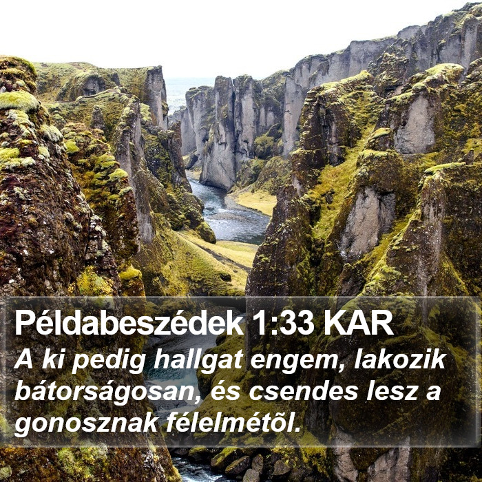 Példabeszédek 1:33 KAR Bible Study