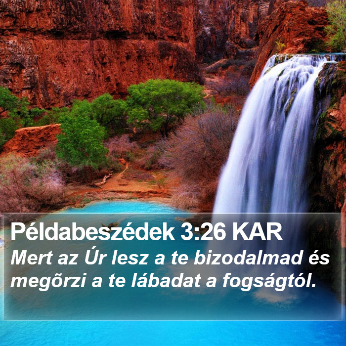 Példabeszédek 3:26 KAR Bible Study