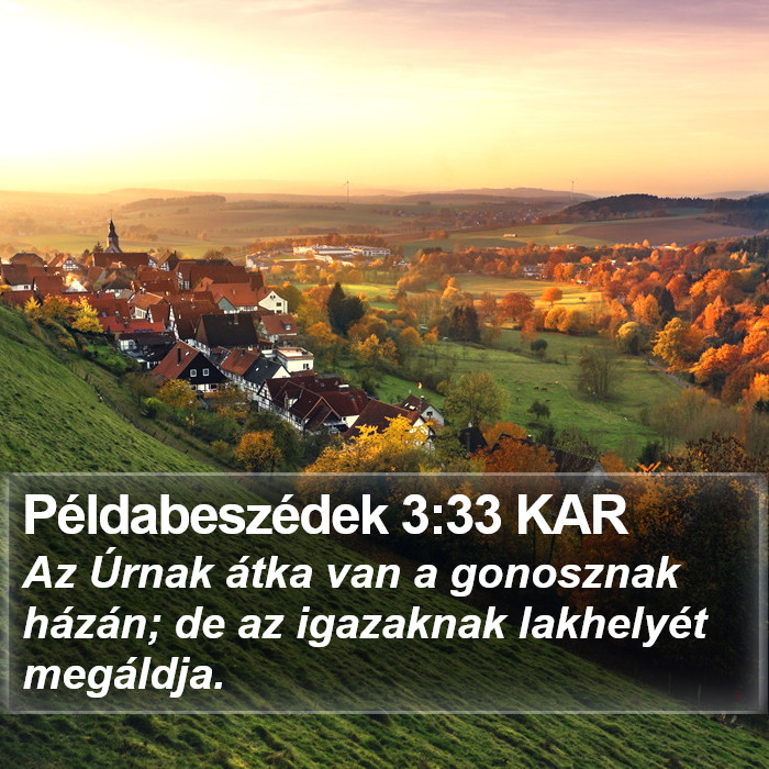 Példabeszédek 3:33 KAR Bible Study