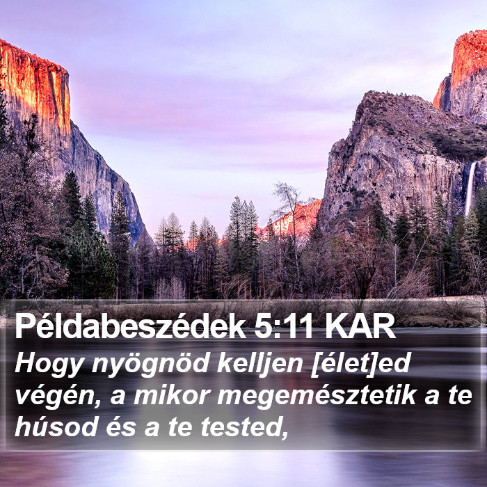 Példabeszédek 5:11 KAR Bible Study