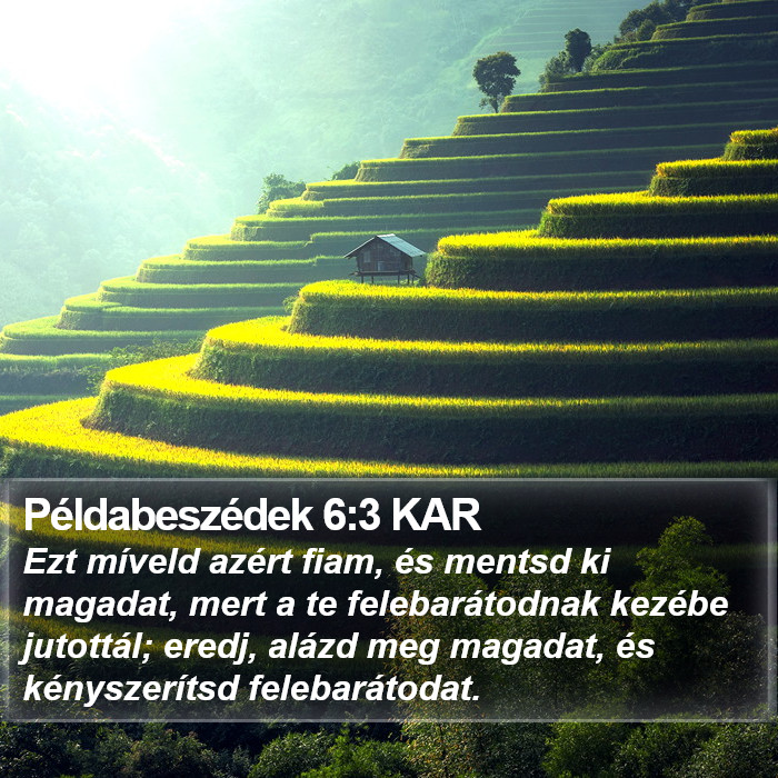 Példabeszédek 6:3 KAR Bible Study