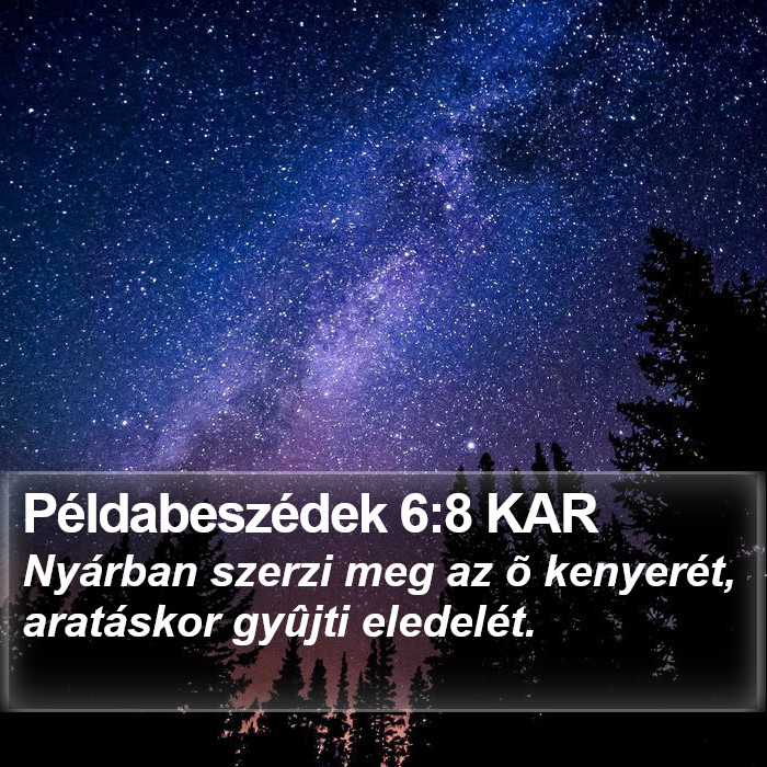 Példabeszédek 6:8 KAR Bible Study