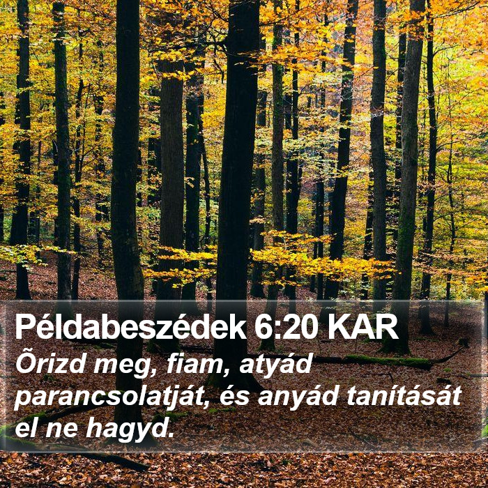 Példabeszédek 6:20 KAR Bible Study