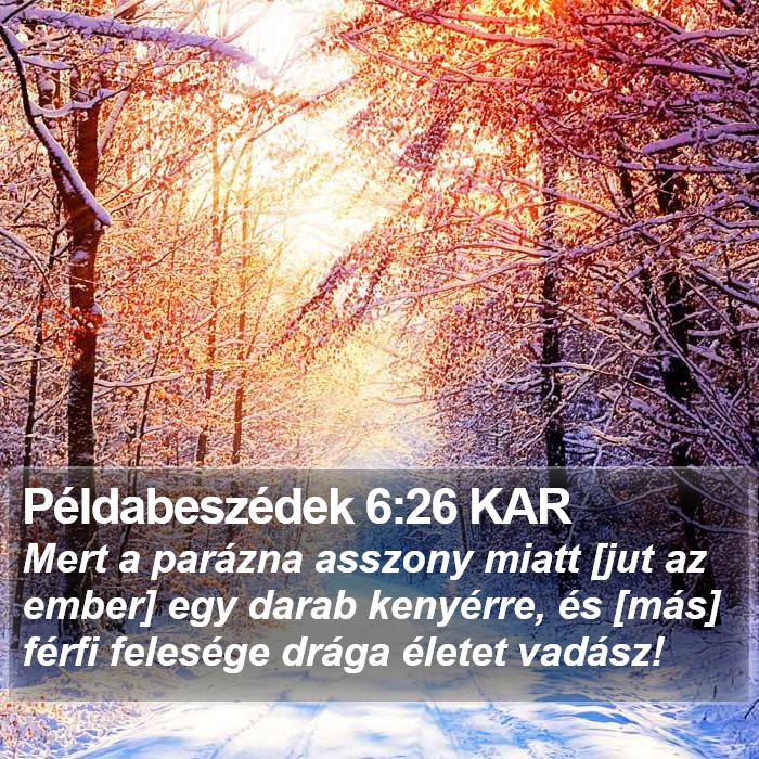 Példabeszédek 6:26 KAR Bible Study