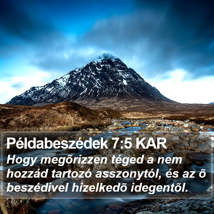 Példabeszédek 7:5 KAR Bible Study