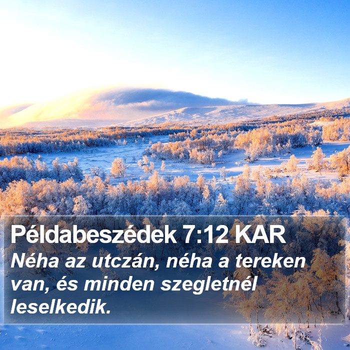 Példabeszédek 7:12 KAR Bible Study