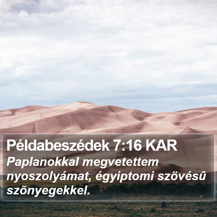 Példabeszédek 7:16 KAR Bible Study