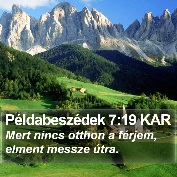 Példabeszédek 7:19 KAR Bible Study