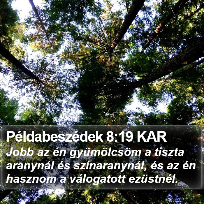 Példabeszédek 8:19 KAR Bible Study