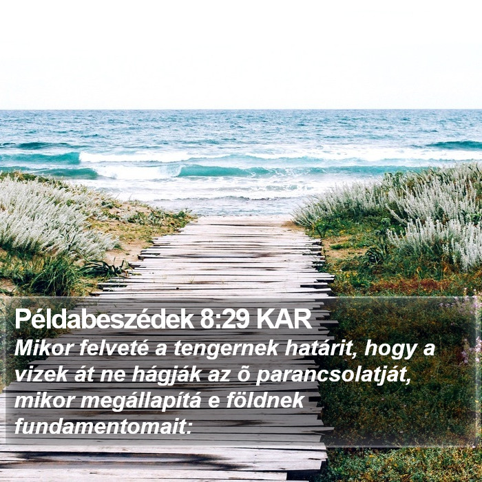 Példabeszédek 8:29 KAR Bible Study