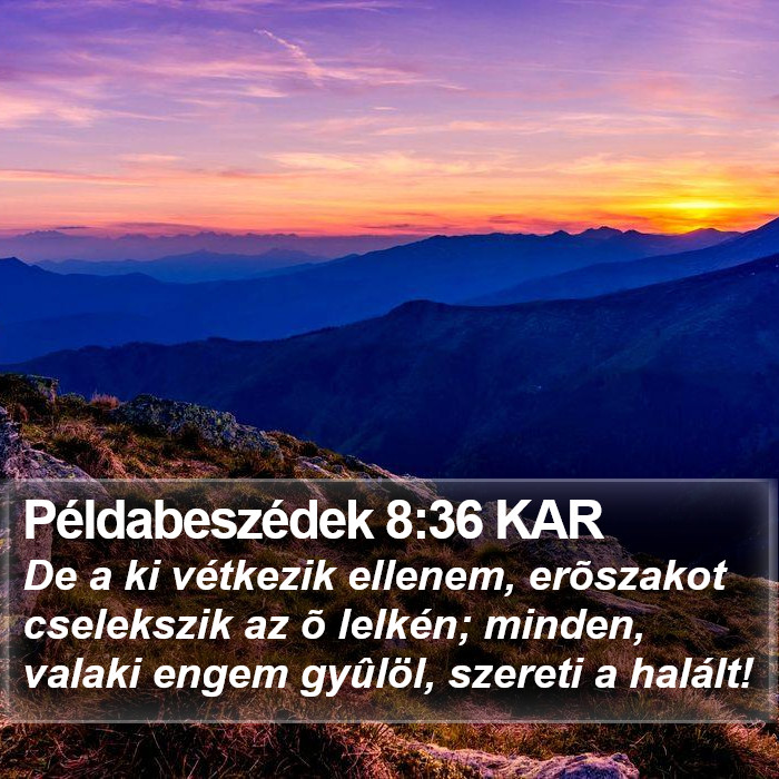 Példabeszédek 8:36 KAR Bible Study