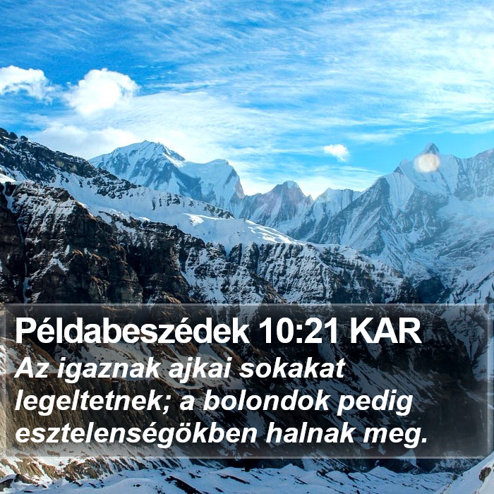 Példabeszédek 10:21 KAR Bible Study