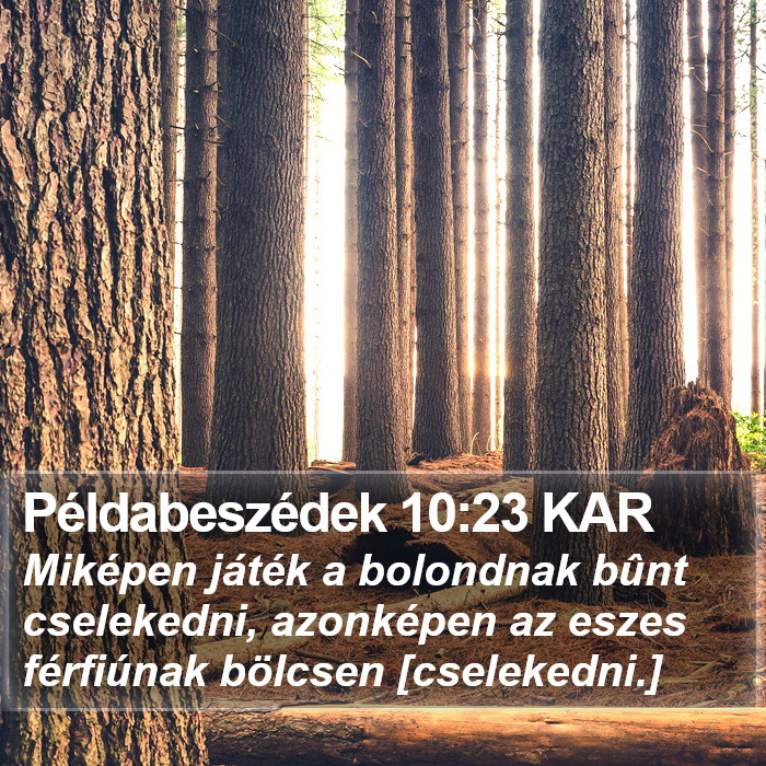 Példabeszédek 10:23 KAR Bible Study