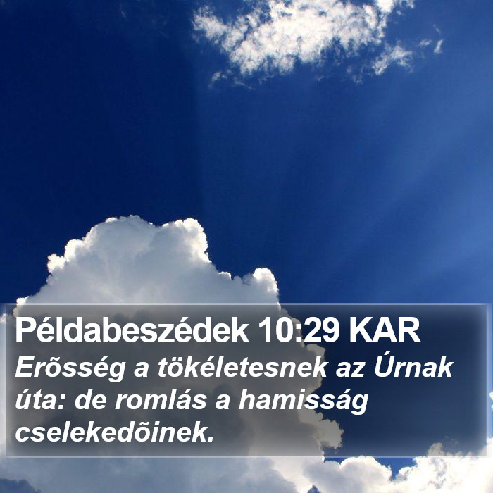 Példabeszédek 10:29 KAR Bible Study