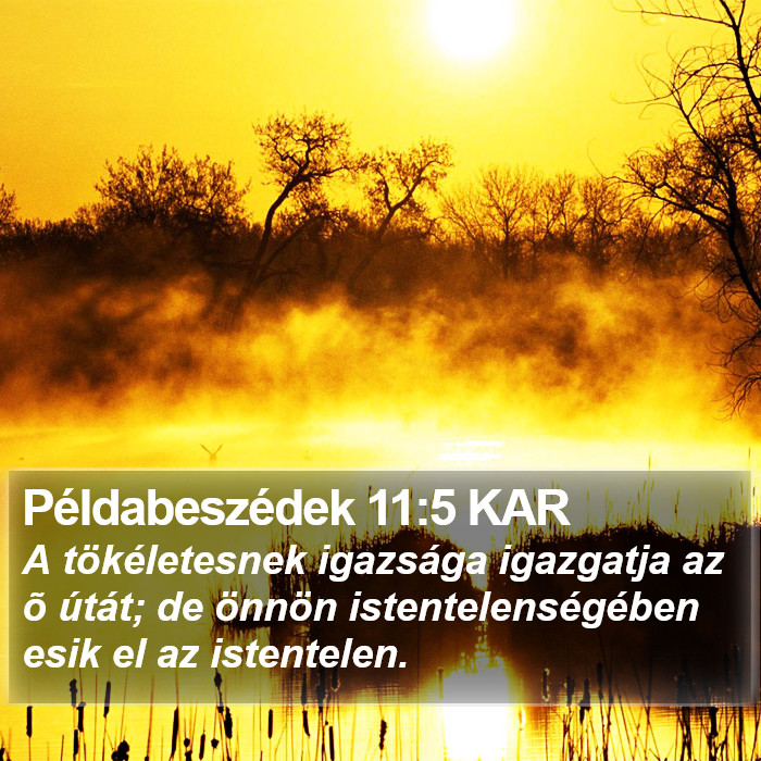 Példabeszédek 11:5 KAR Bible Study