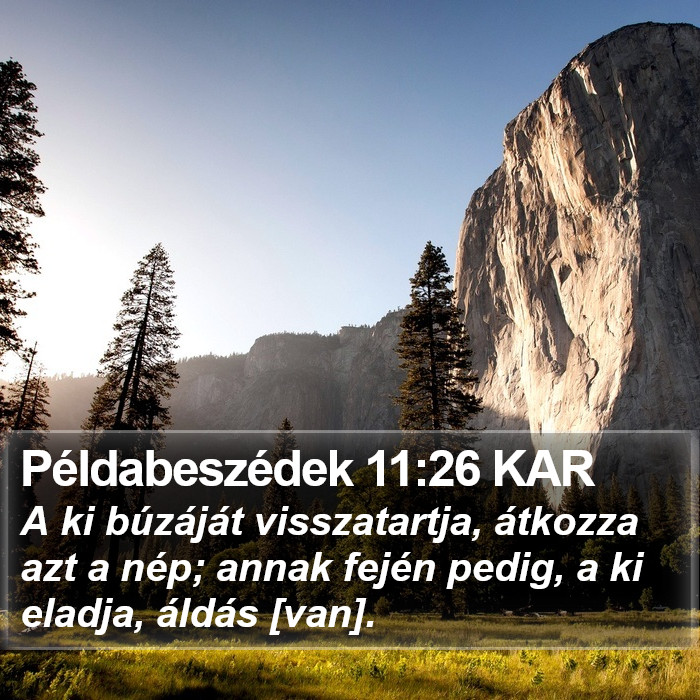 Példabeszédek 11:26 KAR Bible Study