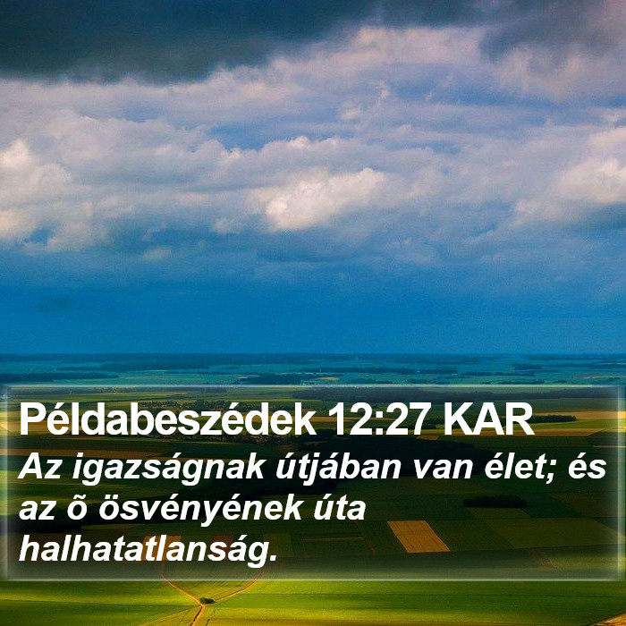 Példabeszédek 12:27 KAR Bible Study