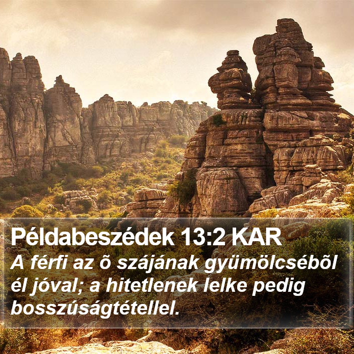 Példabeszédek 13:2 KAR Bible Study