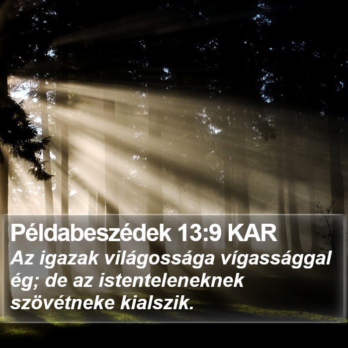 Példabeszédek 13:9 KAR Bible Study