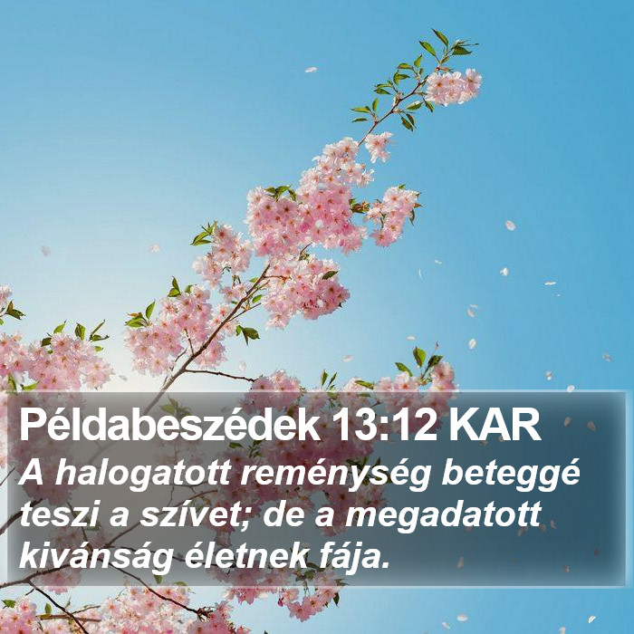 Példabeszédek 13:12 KAR Bible Study