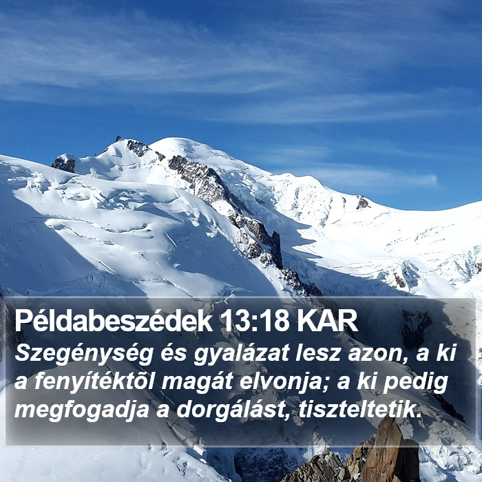 Példabeszédek 13:18 KAR Bible Study